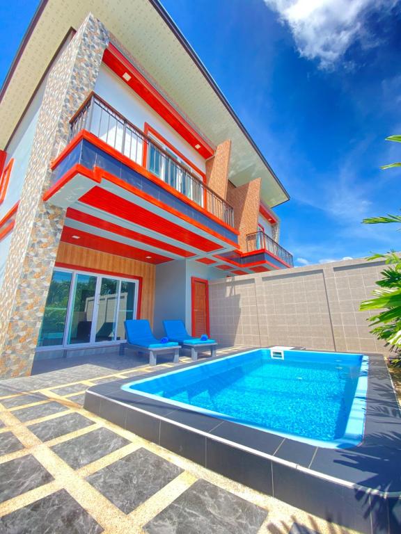 Exterior view of a private pool villa at Blue Aura in Nai Yang Beach