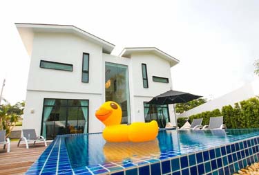 Exterior view of a private pool at Happy Family Villa in Phuket