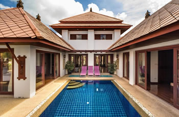 Exterior view of a private pool villa at Kamala Garden in Kamala Beach